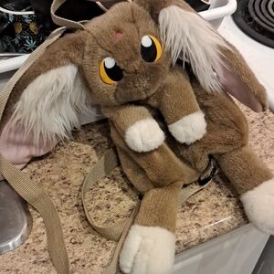 Brown Plush Bunny Backpack for Small Pets